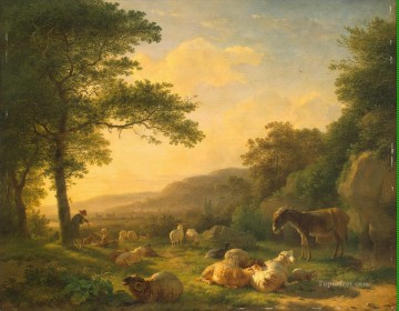 Tier Werke - Ommeganck Balthazar Pau Landschaft mit Flock von Schaf